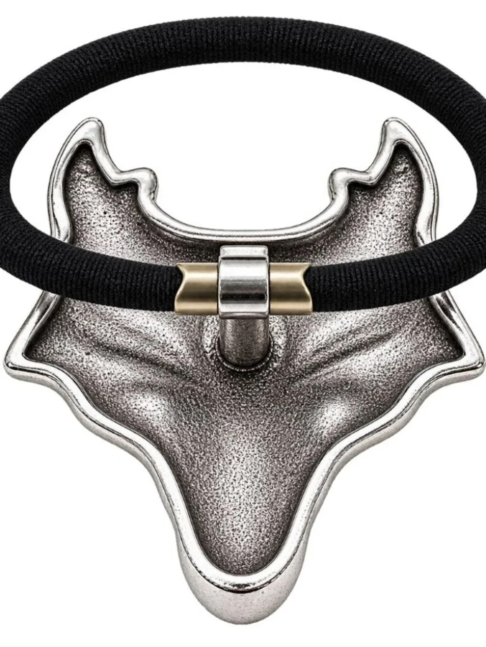 Wolf Hair Tie Ponytail Holder Celtic Nordic Silver Tone Hair Accessory